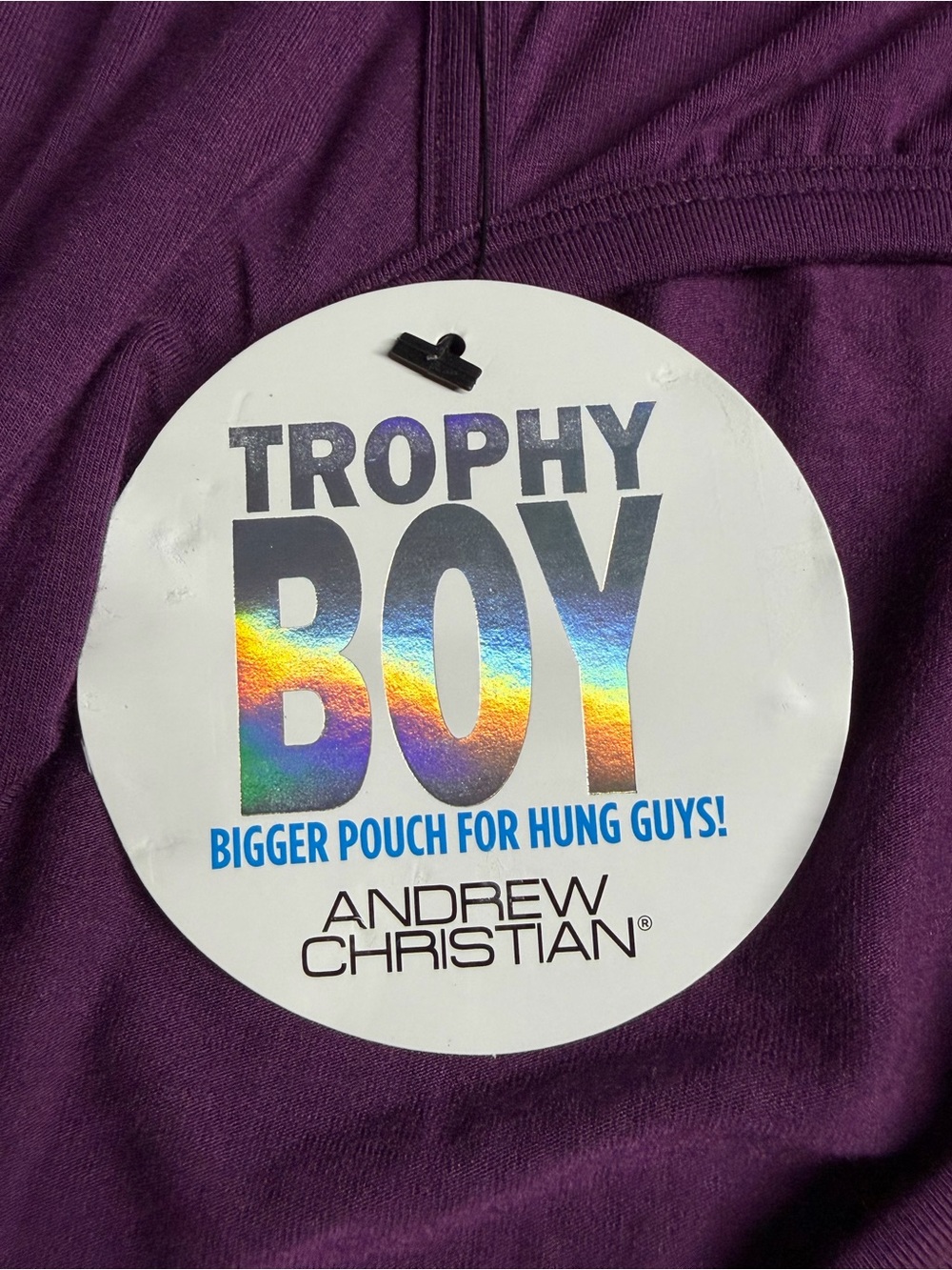 Andrew Christian Trophy Boy Men's Brief X-Large Color: Eggplant - Picture 5 of 5